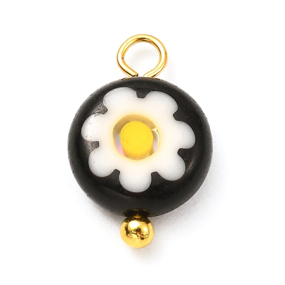 Floral Glass Bead Charms