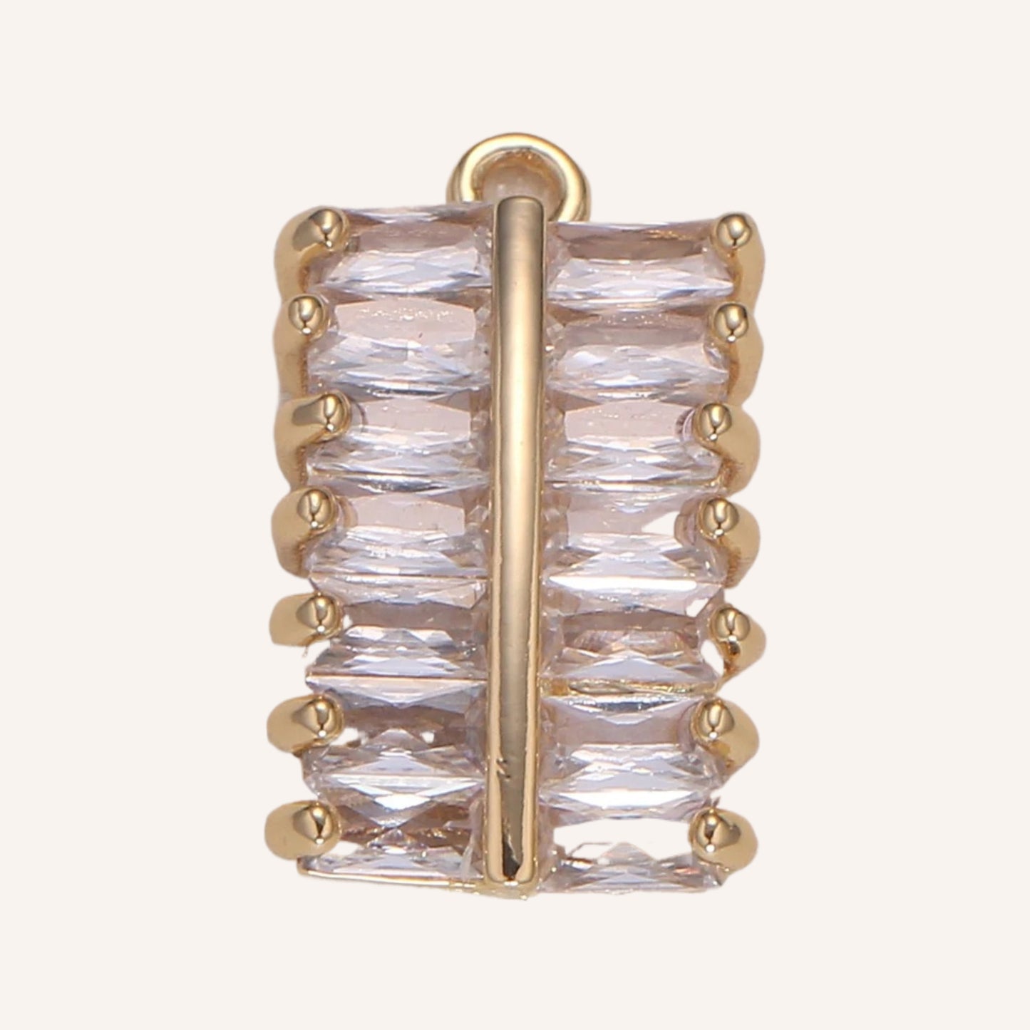 Dainty Baguette Rectangle Charm