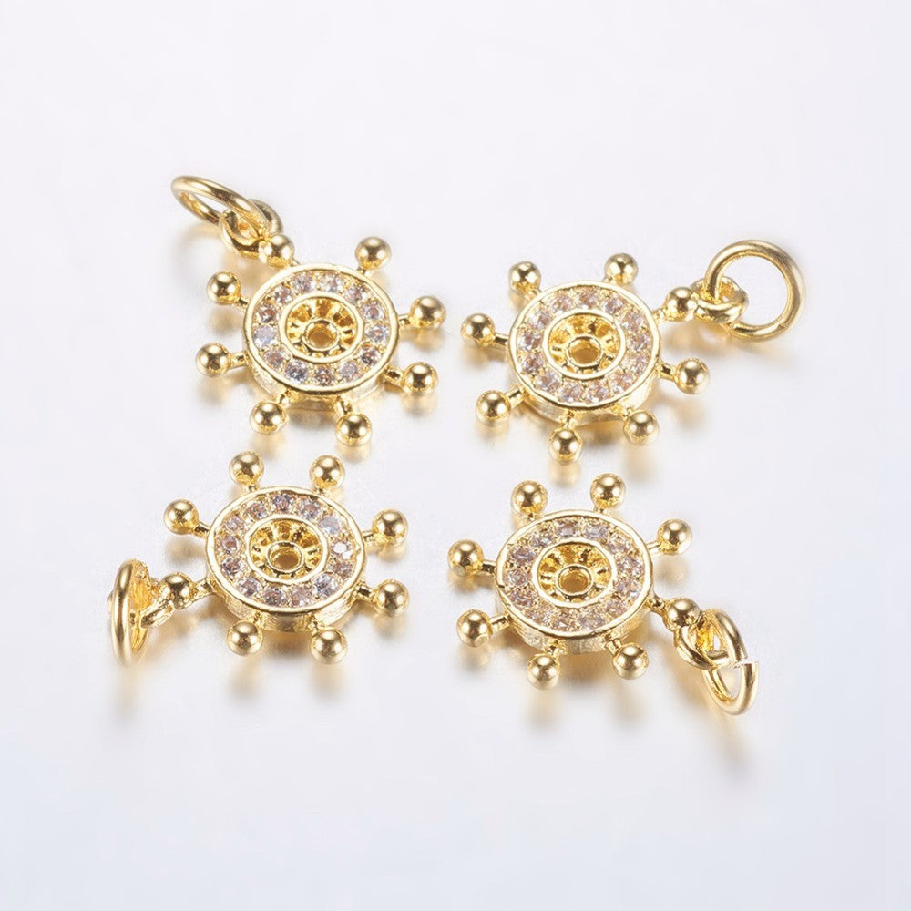 Dainty Gold Ship Steering Wheel