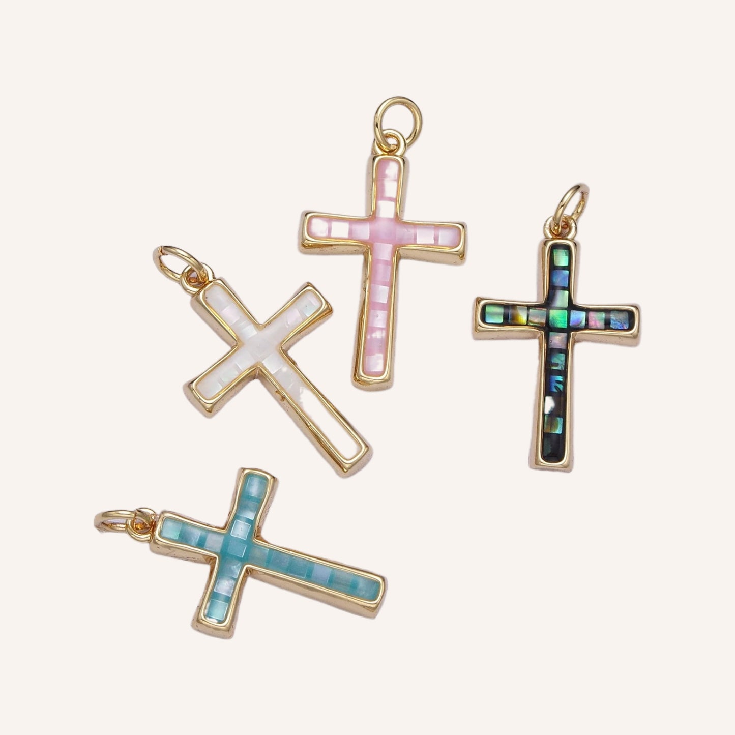Dainty Colored Cross Pendant