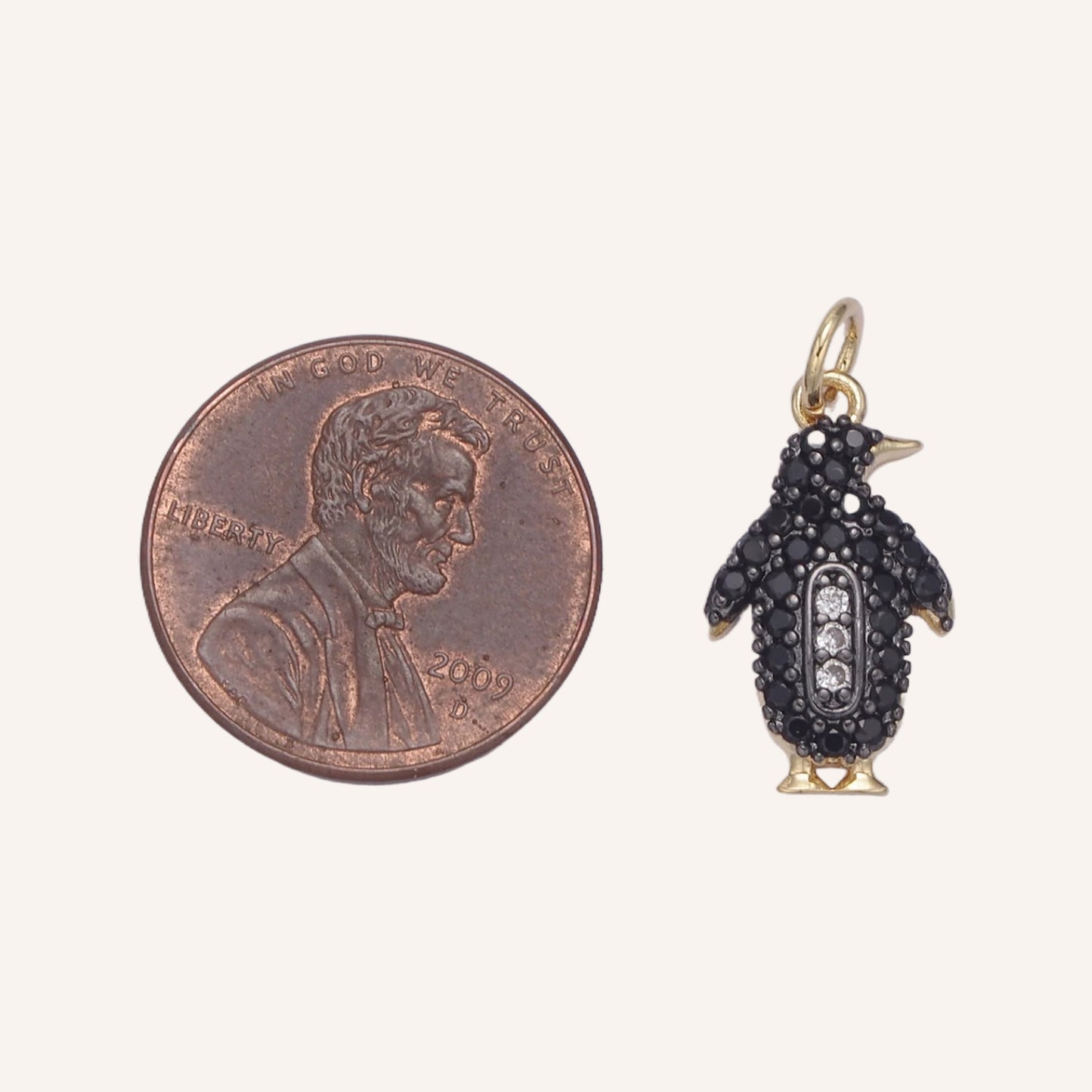 Micro Pave Black Penguin