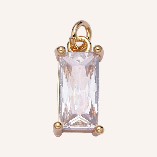 15.5mm Clear Baguette Charm