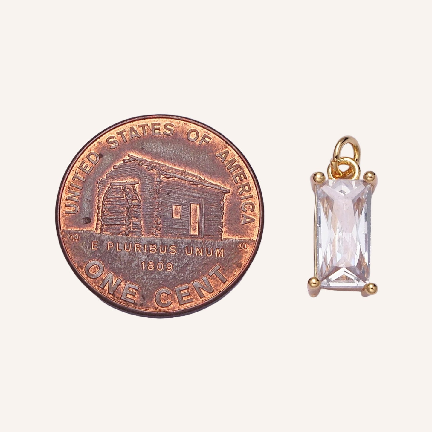 15.5mm Clear Baguette Charm