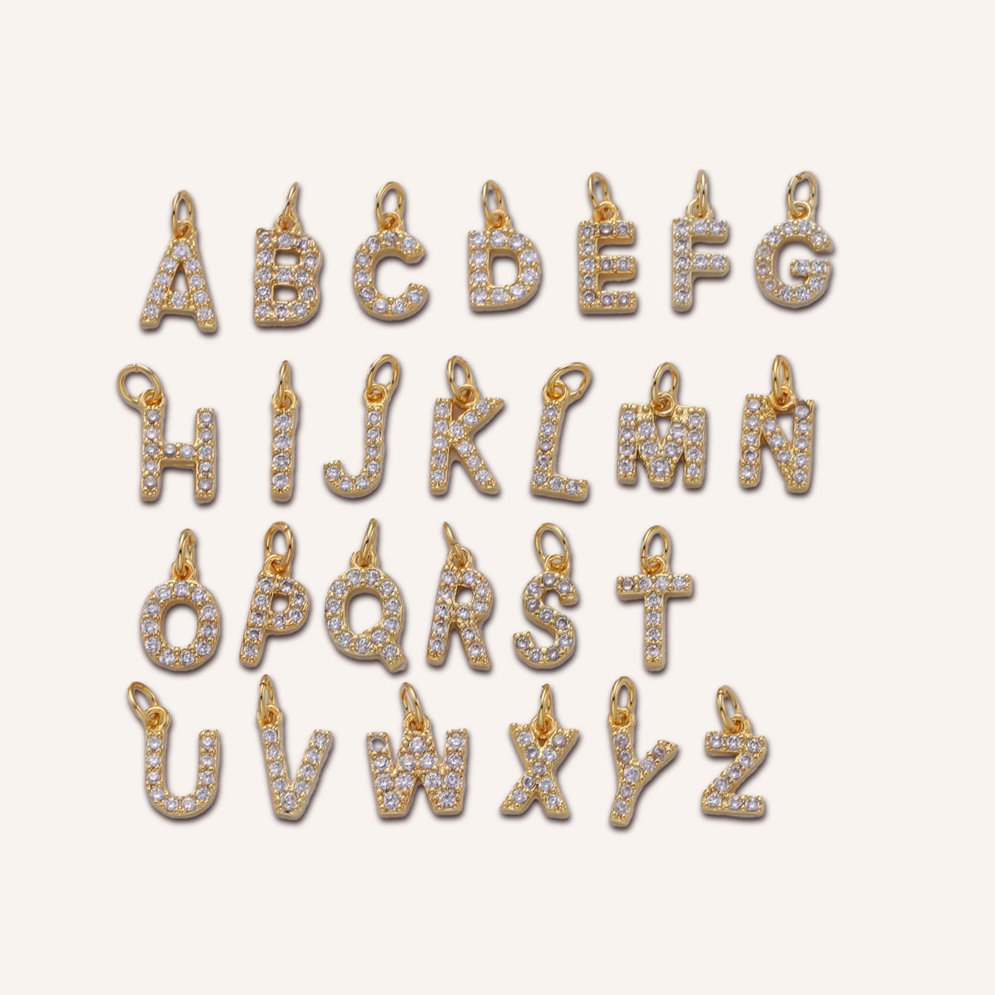 9mm Dainty Letter Charms