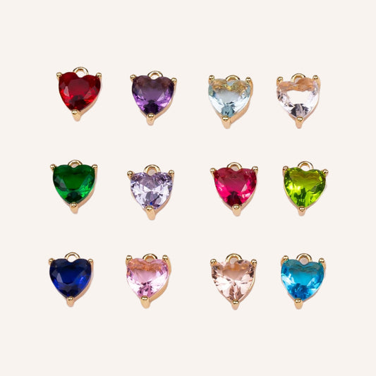 Birthstone Heart Charm
