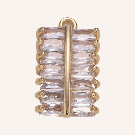 Dainty Baguette Rectangle Charm