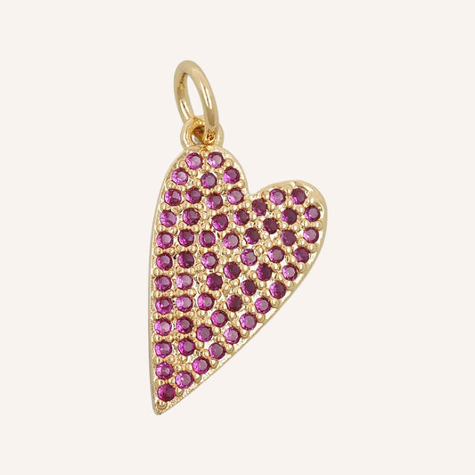 Burgundy Gold Heart Pendant