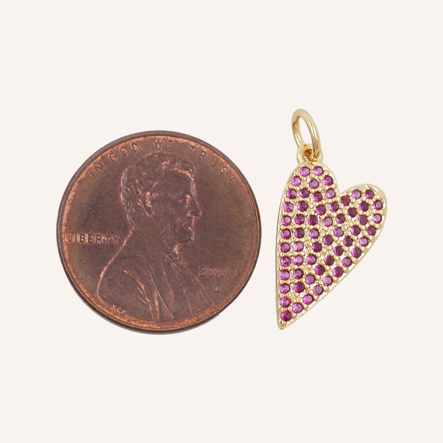 Burgundy Gold Heart Pendant