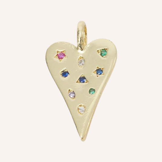 Colored Gold Heart Pendant