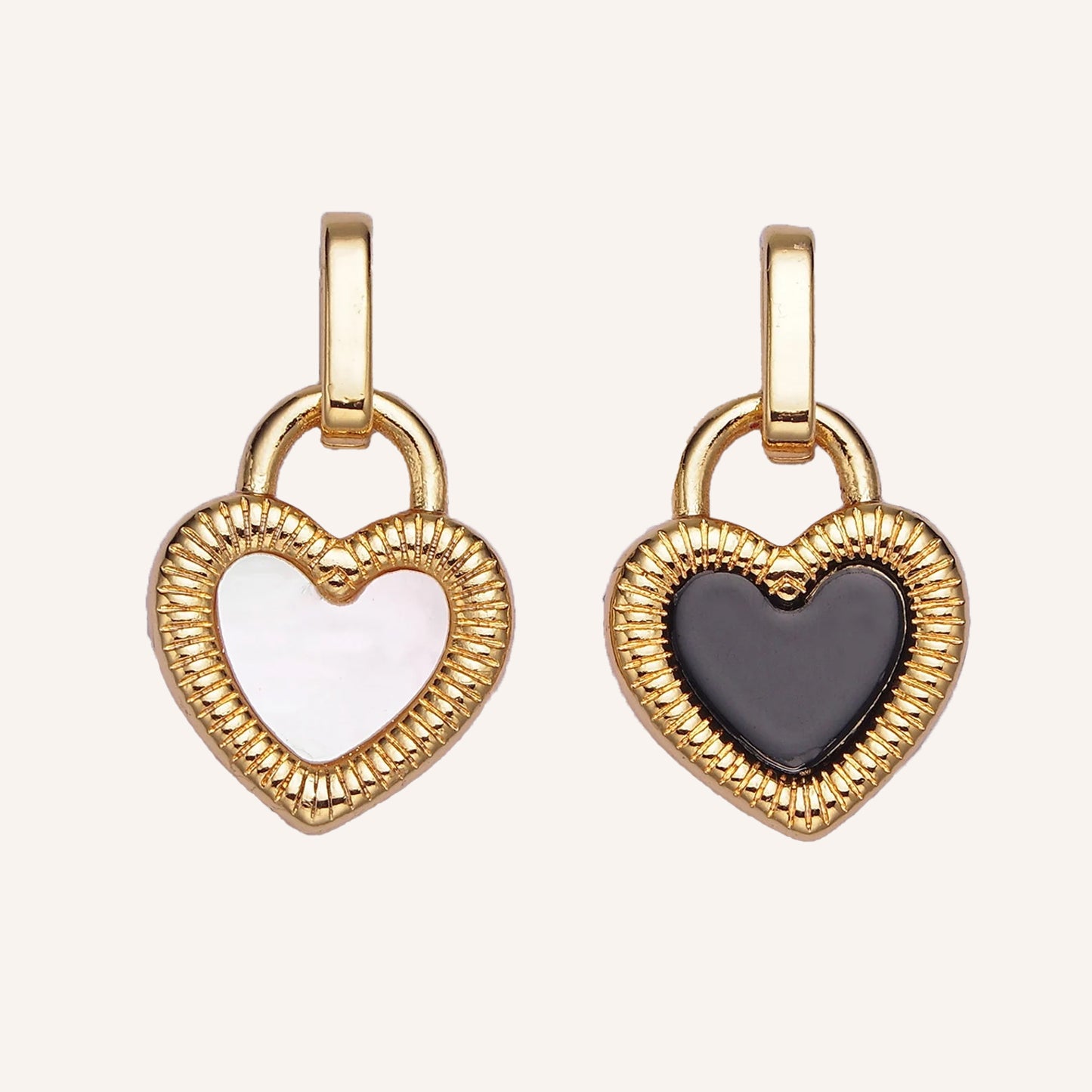 Black or White Heart Pendant