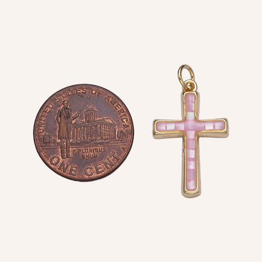 Dainty Colored Cross Pendant