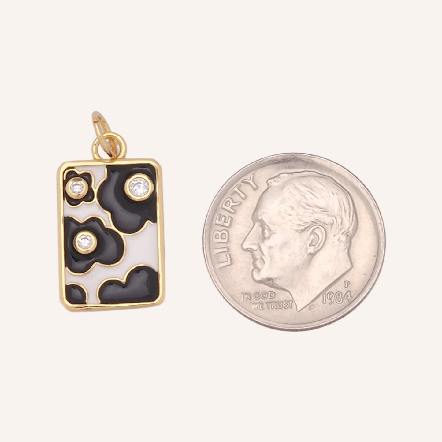 Gold Square Flower Pendant