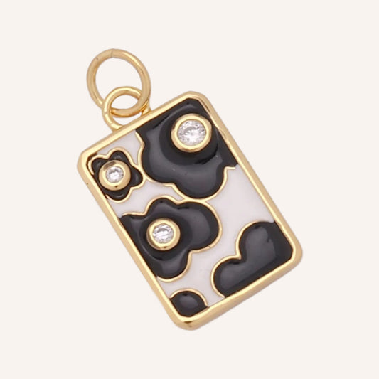 Gold Square Flower Pendant