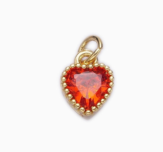 Orange Heart with Gold Dots
