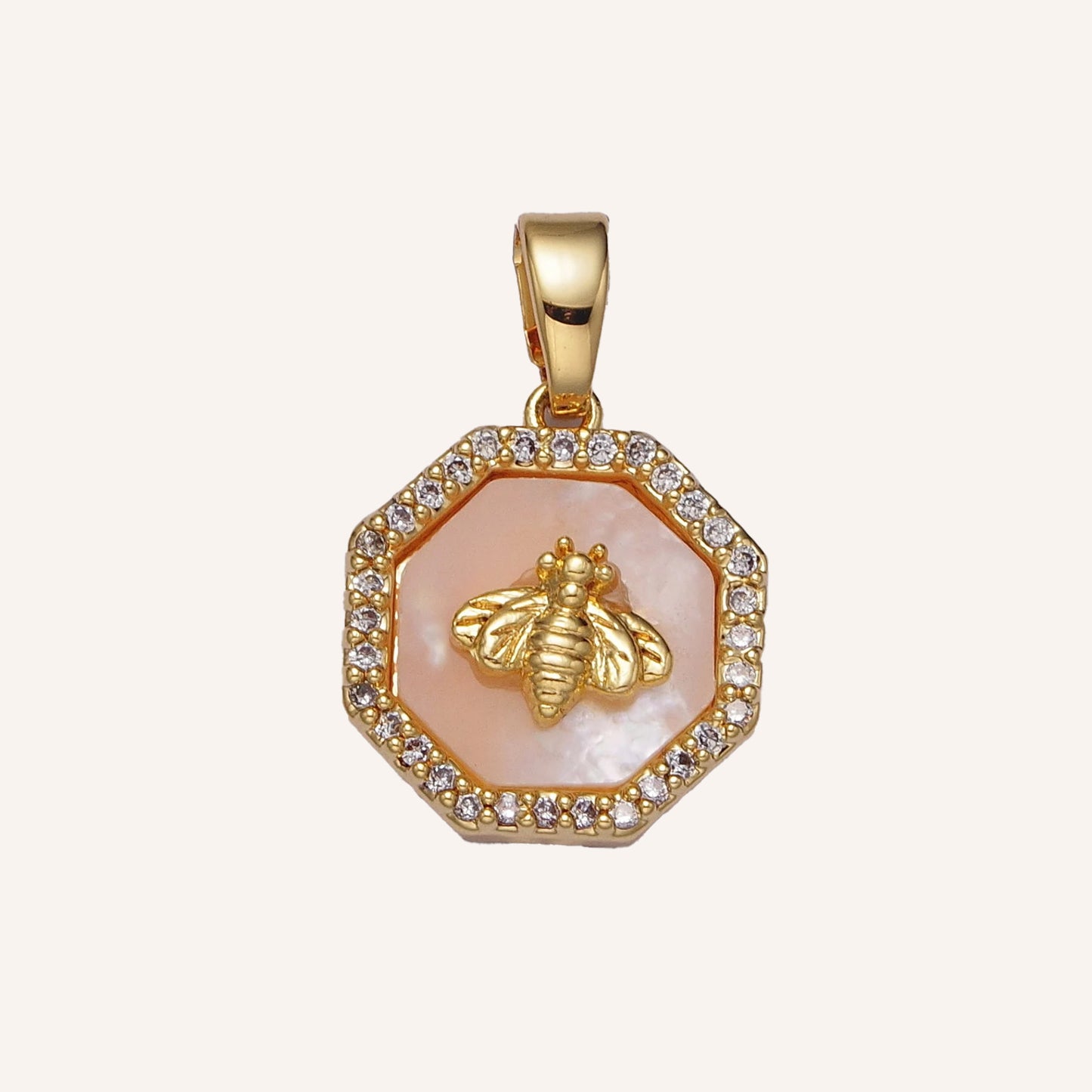 Peach Bee Charm