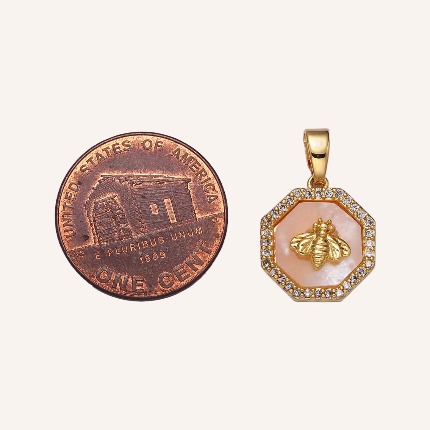 Peach Bee Charm