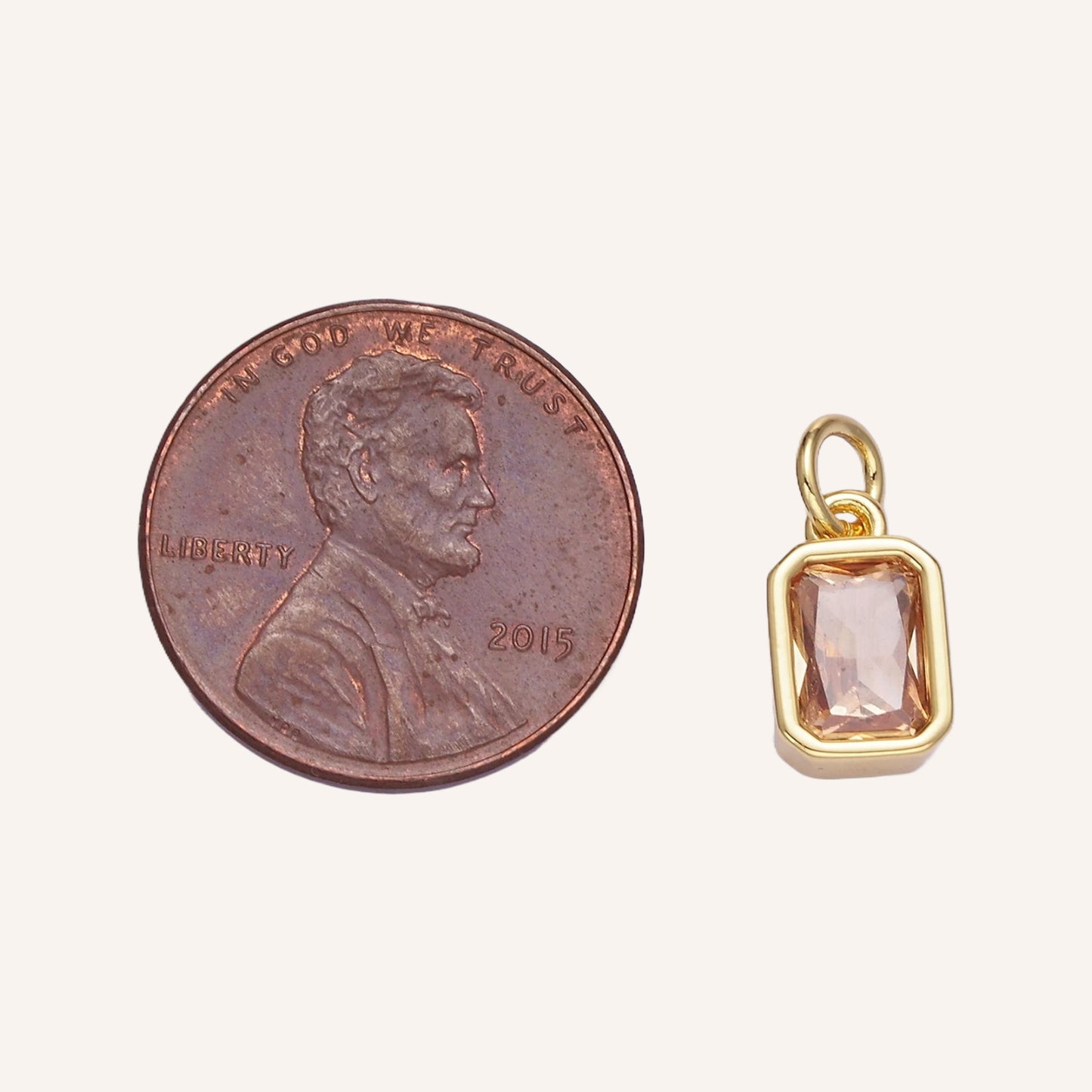 Square Birthstone Charm