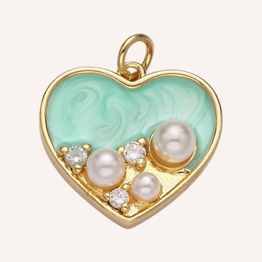 Teal Sparkly Heart
