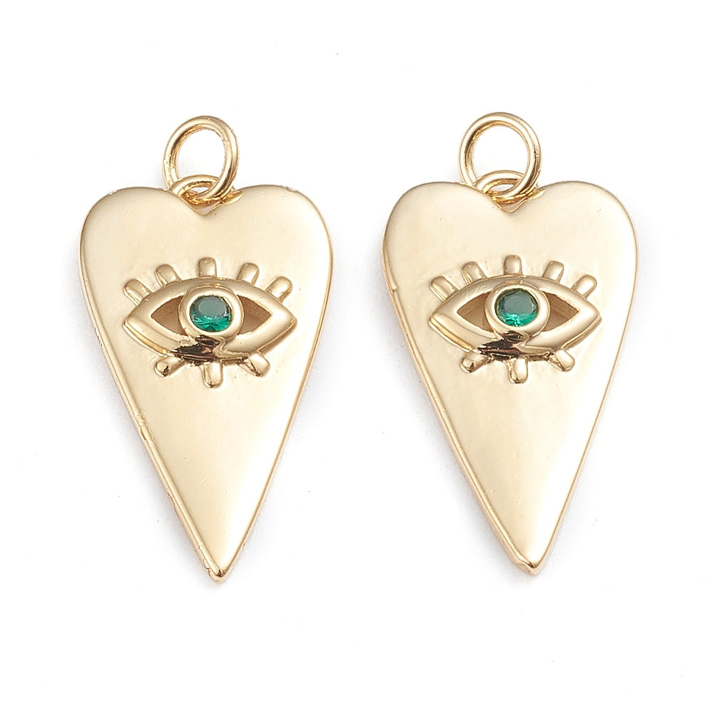 Heart and Green Eye Pendant